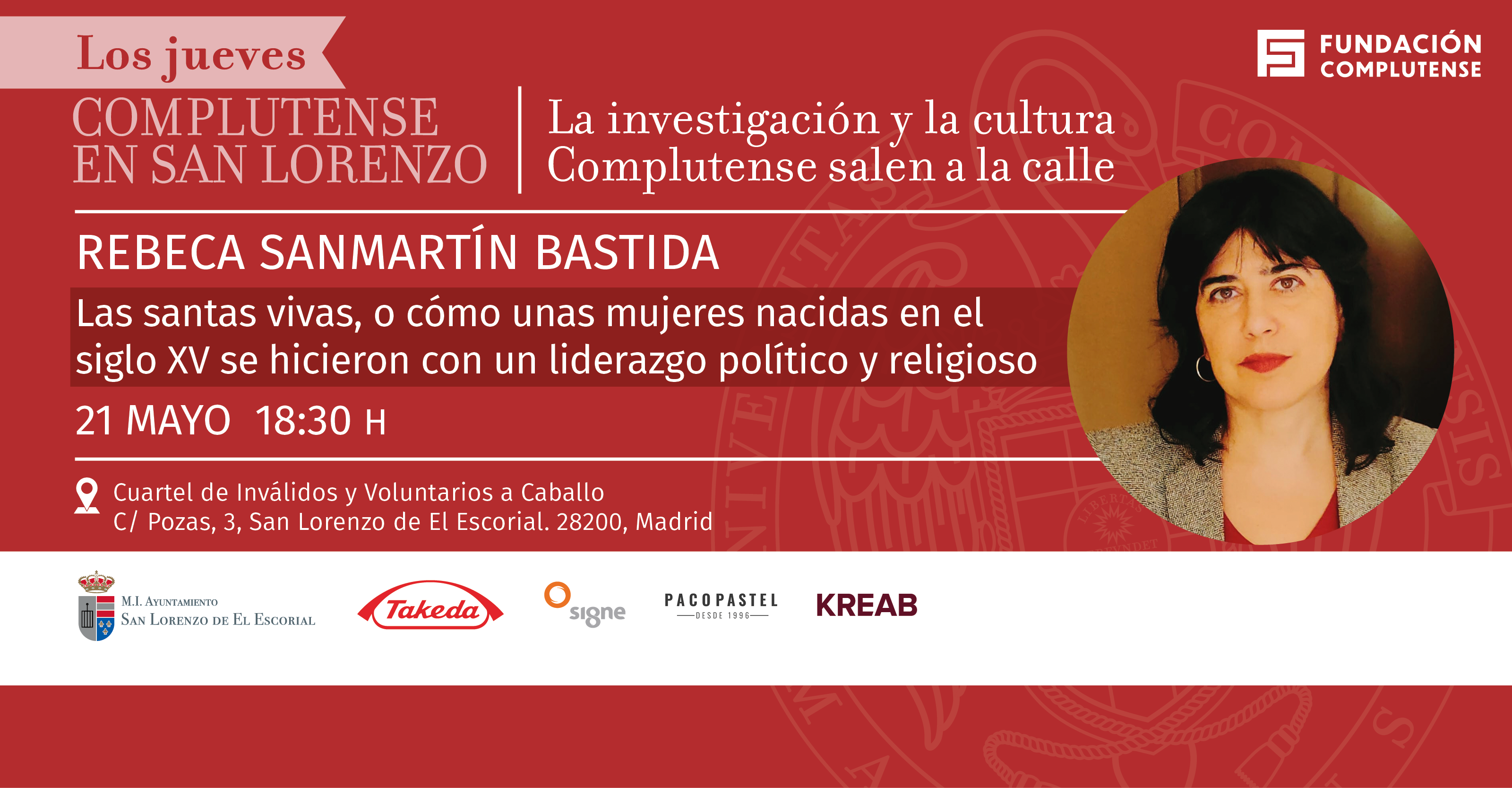 ¡Te esperamos el próximo jueves, 21 de mayo, en San Lorenzo de El Escorial!